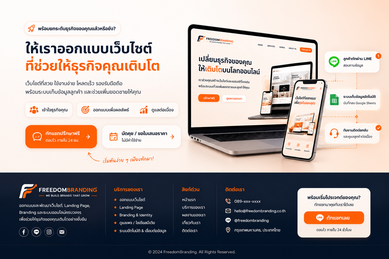 พร้อมยกระดับธุรกิจของคุณแล้วหรือยัง — ทักแชทปรึกษาฟรี / นัดคุย / ขอใบเสนอราคา